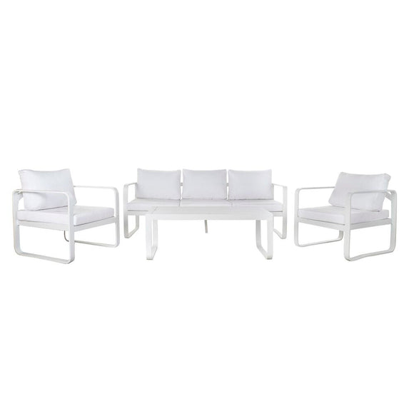 Garden sofa DKD Home Decor White Polyester Aluminium (184 x 72 x 78 cm)-0