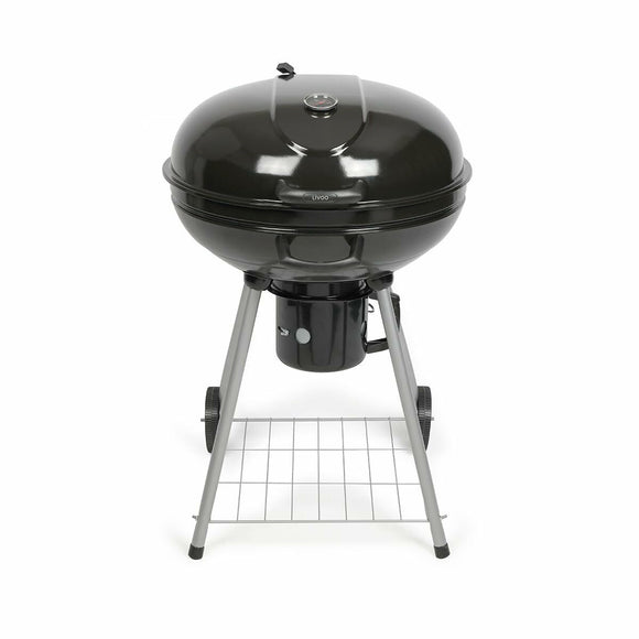 Coal Barbecue with Cover and Wheels Livoo DOC270 Black Metal Circular-0