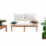 Garden sofa Alma White Brown Acacia 124 x 70 x 77,5 cm-1