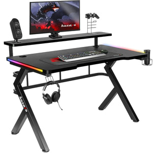 Desk Gaming Huzaro HZ-Hero 5.0 RGB Black Steel Carbon fibre 116 x 69,5 x 59 cm-0
