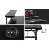 Desk Gaming Huzaro HZ-Hero 5.0 RGB Black Steel Carbon fibre 116 x 69,5 x 59 cm-1