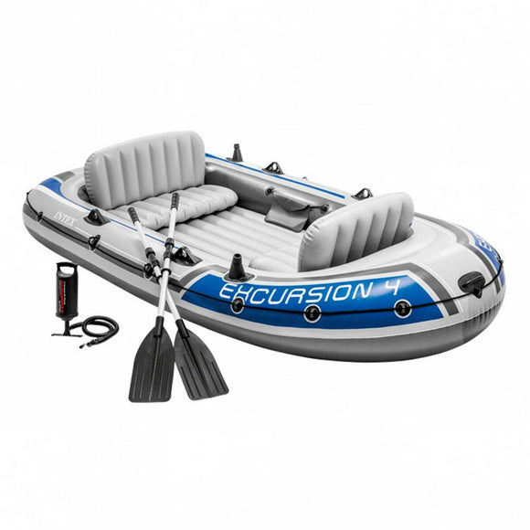 Inflatable Boat Intex Excursion 4 Blue White 315 x 43 x 165 cm-0