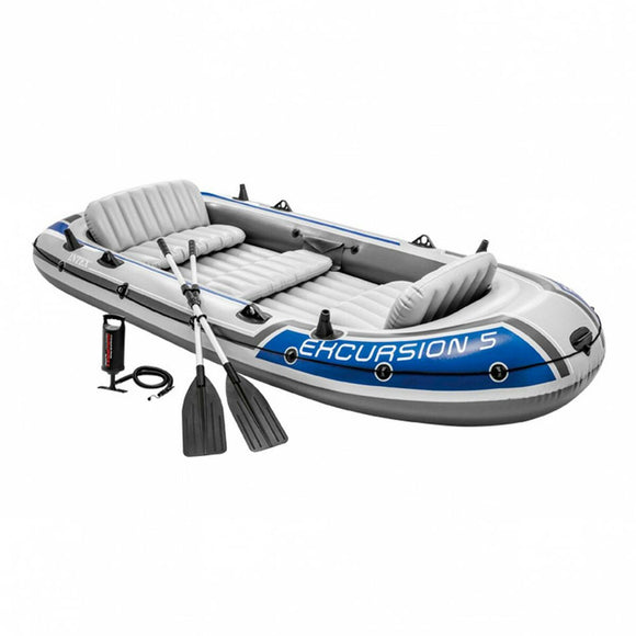 Inflatable Boat Intex Excursion 5 Blue White 366 x 43 x 168 cm-0