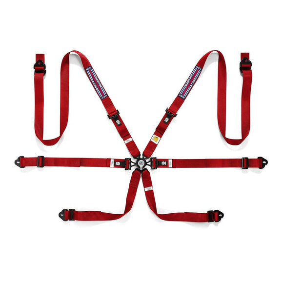 Harness with 6 fastening points Sparco Martini Racing Red 2