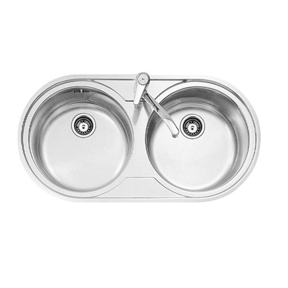 Sink with Two Basins Teka 9025 DUETTA 2C Stainless steel-0