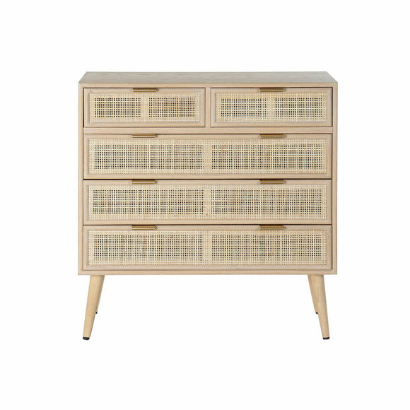 Chest of drawers DKD Home Decor Natural Paolownia wood MDF Wood Scandi 80 x 39,5 x 81 cm-0