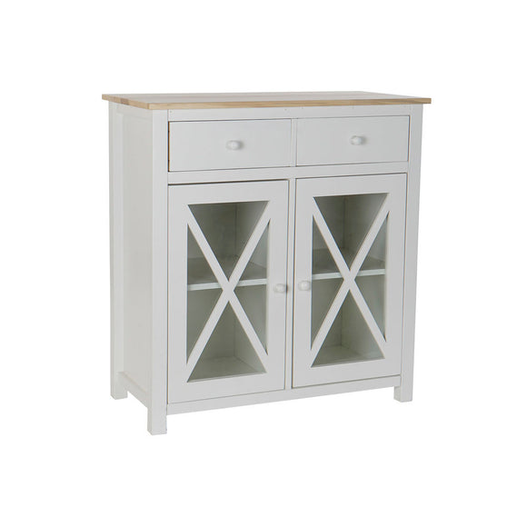 Chest of drawers DKD Home Decor S3022229 White Natural Crystal Poplar Cottage 80 x 40 x 85 cm-0