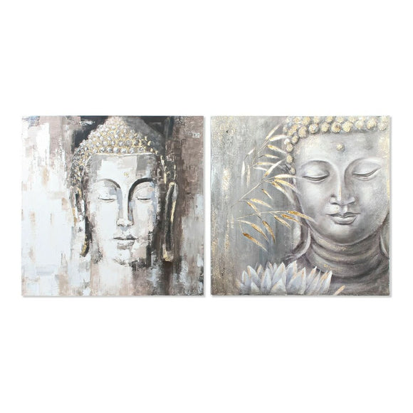 Painting DKD Home Decor CU-179192 100 x 3,8 x 100 cm Buddha Oriental (2 Units)-0