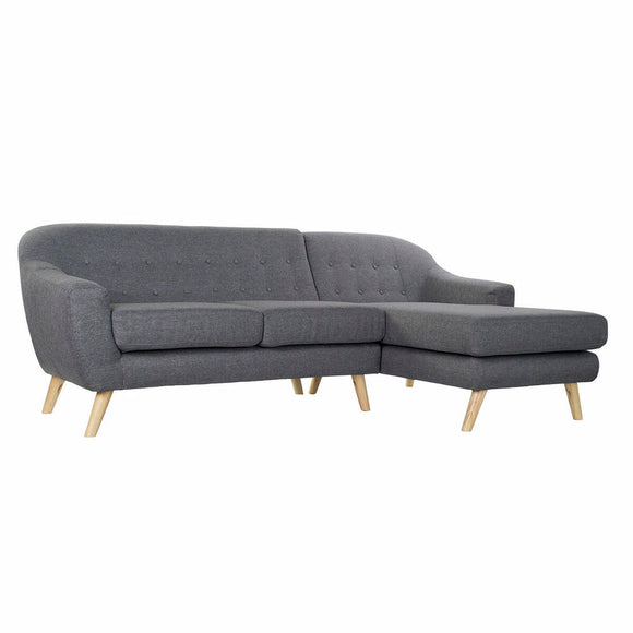 3-Seater Sofa DKD Home Decor 8424001799442 Grey Multicolour Natural Wood Rubber wood Scandi 230 x 144 x 84 cm-0