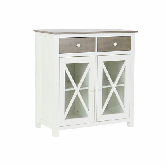 Chest of drawers DKD Home Decor White Grey Crystal Poplar Cottage 80 x 40 x 85 cm-0