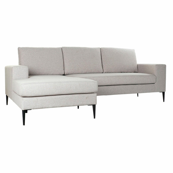 Chaise Longue Sofa DKD Home Decor Grey Polyester Metal (240 x 160 x 88 cm)-0