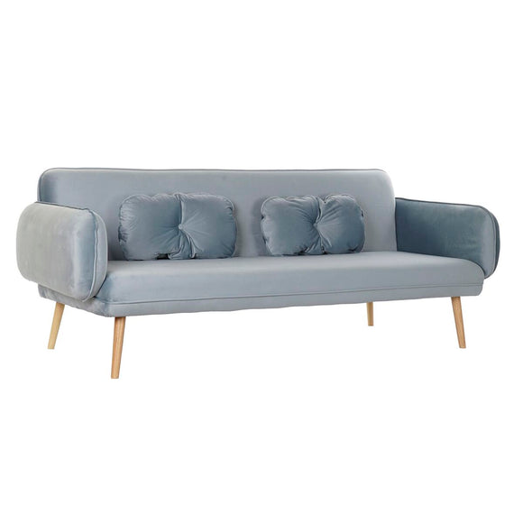Sofa DKD Home Decor 200 x 85 x 80 cm Metal Velvet Sky blue Plastic Modern-0