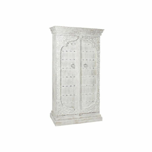Cupboard DKD Home Decor White Metal Mango wood (100 x 43 x 190 cm)-0