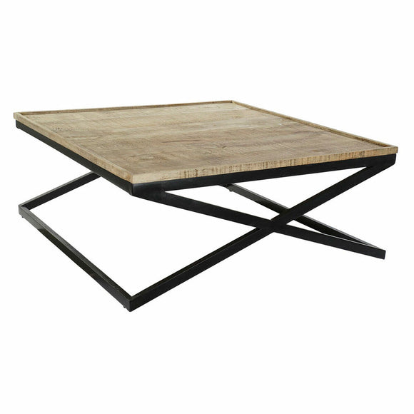 Centre Table DKD Home Decor Black Natural Wood Metal 120 x 120 x 55 cm-0