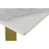 Dining Table DKD Home Decor Ceramic Golden Metal White 160 x 90 x 76 cm-1