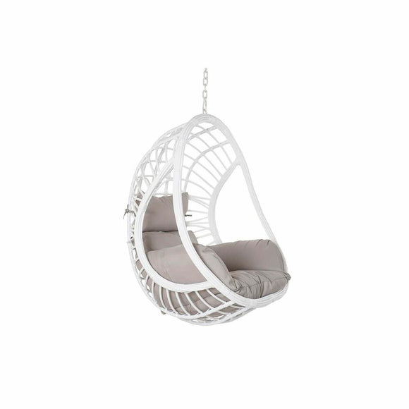 Hanging garden armchair DKD Home Decor 90 x 70 x 110 cm Grey Metal synthetic rattan White-0