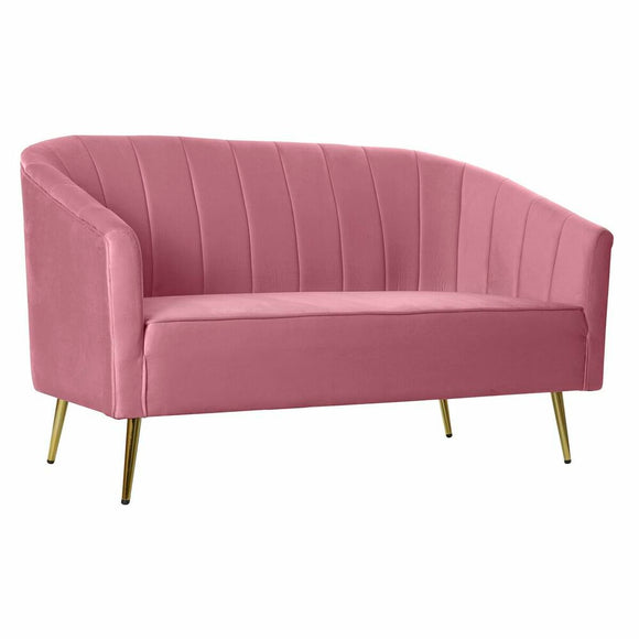 Sofa DKD Home Decor Pink Metal Polyester Sponge MDF Wood (140 x 77 x 81 cm)-0