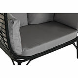Garden sofa DKD Home Decor Black Beige synthetic rattan Steel (130 x 68 x 146 cm) (130 x 68 x 146 cm)-1