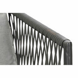 Garden sofa DKD Home Decor Black Metal Aluminium Rope 30 x 40 cm 192 x 163 x 86 cm-4