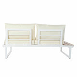 Garden sofa DKD Home Decor Beige Wood Polyester Steel (231 x 219 x 74 cm)-2