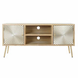 TV furniture DKD Home Decor 130 x 40 x 60 cm Fir Natural Golden Metal MDF Wood-2