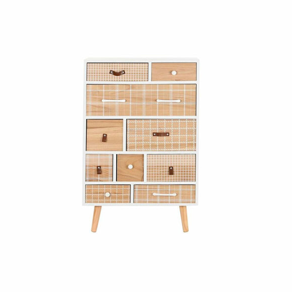Chest of drawers DKD Home Decor White Natural Wood Paolownia wood 60 x 26 x 94 cm-0