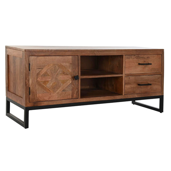 TV furniture DKD Home Decor Brown Teak Metal (125 x 40 x 55 cm)-0