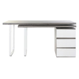 Desk DKD Home Decor Natural Grey Metal MDF (150 x 120 x 75 cm)-6