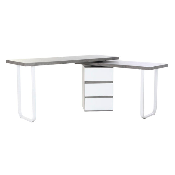 Desk DKD Home Decor Natural Grey Metal MDF (150 x 120 x 75 cm)-0