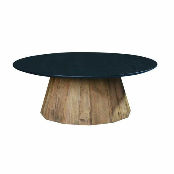 Centre Table DKD Home Decor Black Natural Wood Pinewood Recycled Wood 90 x 90 x 32,5 cm-0