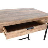 Desk DKD Home Decor Black Natural Metal Mango wood 150 x 60 x 85 cm-2