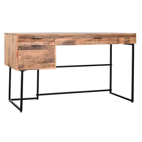 Desk DKD Home Decor Black Natural Metal Mango wood 150 x 60 x 85 cm-0