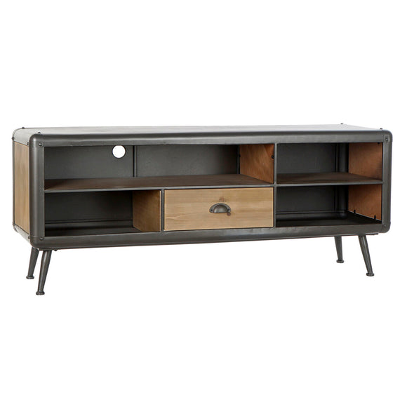 TV furniture DKD Home Decor 140 x 41 x 57 cm Fir Natural Metal Light grey-0