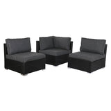Garden sofa DKD Home Decor 300 x 150 x 65,5 cm 71 x 81 x 67 cm Steel Tempered Glass-6