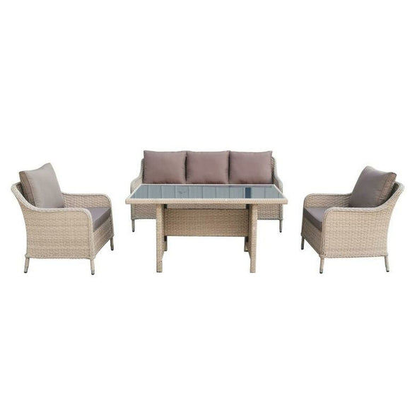 Table Set with 3 Armchairs DKD Home Decor 175 x 73 x 81 cm-0