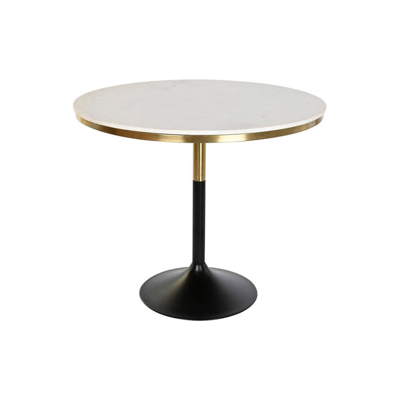 Dining Table DKD Home Decor 93 x 93 x 79,5 cm Black Golden Metal White Marble-0