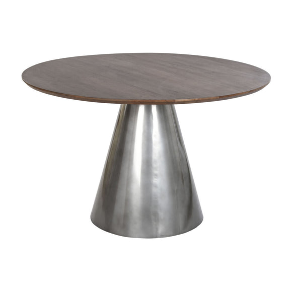 Dining Table DKD Home Decor Steel Aluminium Mango wood (120 x 120 x 76 cm)-0