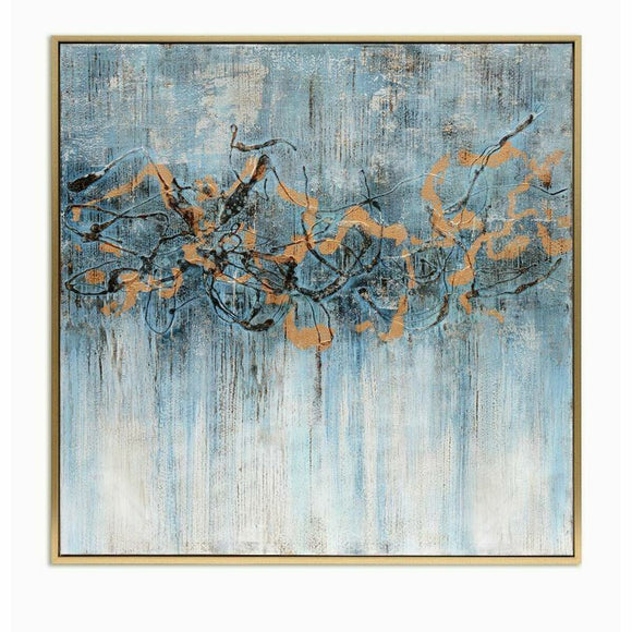 Painting DKD Home Decor 131 x 3,8 x 131 cm Abstract Modern-0
