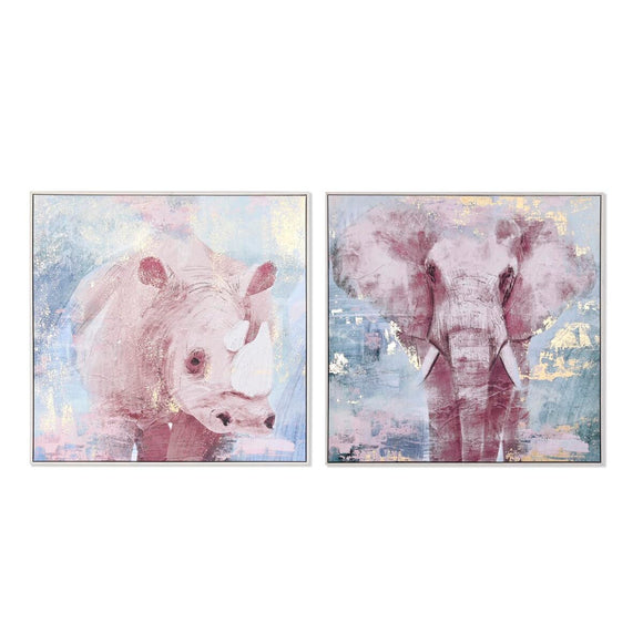 Painting DKD Home Decor 103 x 4,5 x 103 cm Elephant Modern (2 Units)-0