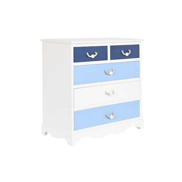 Chest of drawers DKD Home Decor White Sky blue Navy Blue Rope MDF Wood 80 x 40 x 80 cm-0