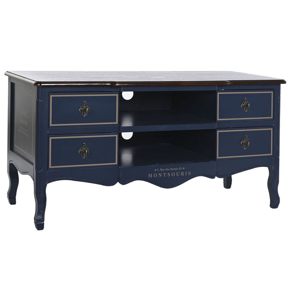 TV furniture DKD Home Decor Brown Navy Blue Paolownia wood 120 x 48 x 60 cm-0