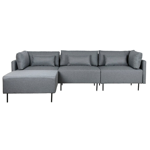 Chaise Longue Sofa DKD Home Decor Grey Metal Modern 276 x 152,5 x 84 cm-0