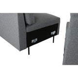 Chaise Longue Sofa DKD Home Decor Grey Metal Modern 276 x 152,5 x 84 cm-4