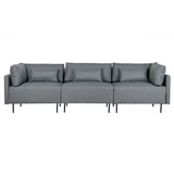 Chaise Longue Sofa DKD Home Decor Grey Metal Modern 276 x 152,5 x 84 cm-3