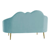 Sofa DKD Home Decor Blue Golden Sky blue Metal Clouds Scandi 155 x 75 x 92 cm-3