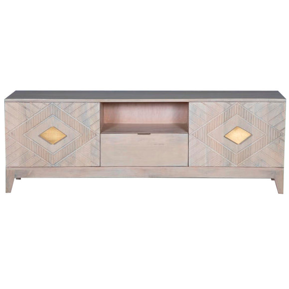 TV furniture DKD Home Decor Beige Metal Mango wood 175 x 40 x 60 cm-0