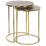 Set of 2 tables DKD Home Decor Golden Metal Aluminium 46 x 46 x 58 cm-2