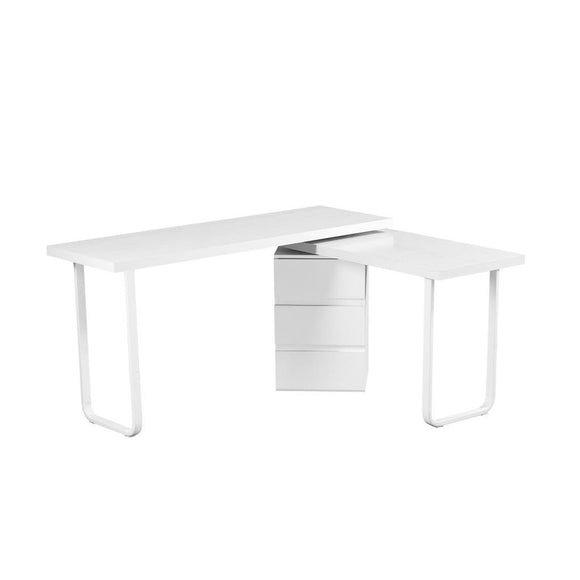 Desk DKD Home Decor 150 x 120 x 75 cm Natural Metal White MDF Wood-0