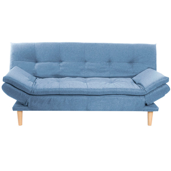 Sofa DKD Home Decor Blue Sky blue Natural Wood Scandi 180 x 85 x 83 cm-0