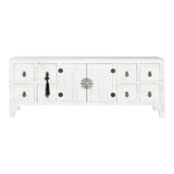 TV furniture DKD Home Decor White Natural Fir MDF Wood 130 x 24 x 51 cm-2